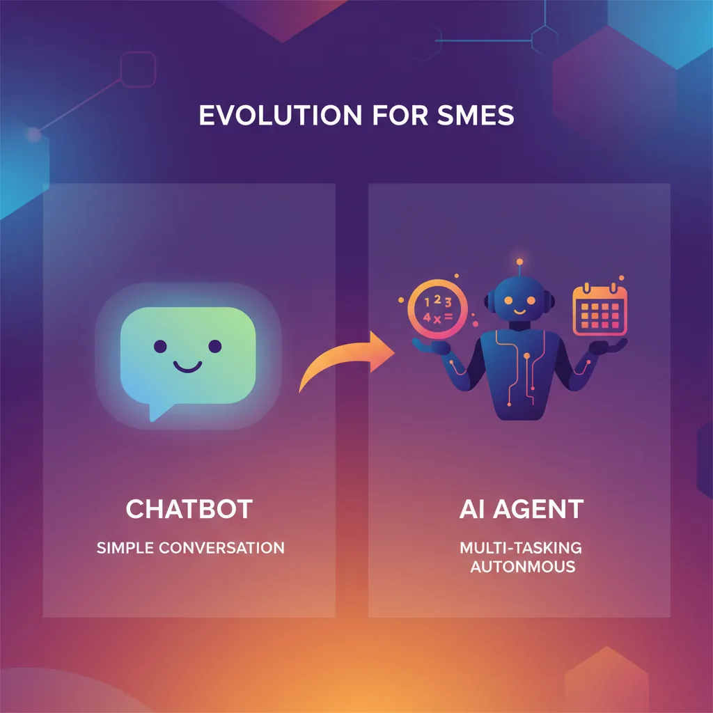 Agents IA vs Chatbots pour PME - Évolution de l'IA conversationnelle vers l'autonomie d'action