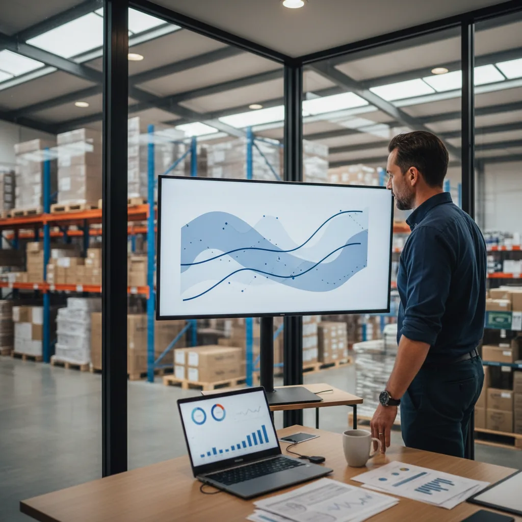 Calcul de prévision des ventes par intelligence artificielle - tableau de bord avec courbes de tendance