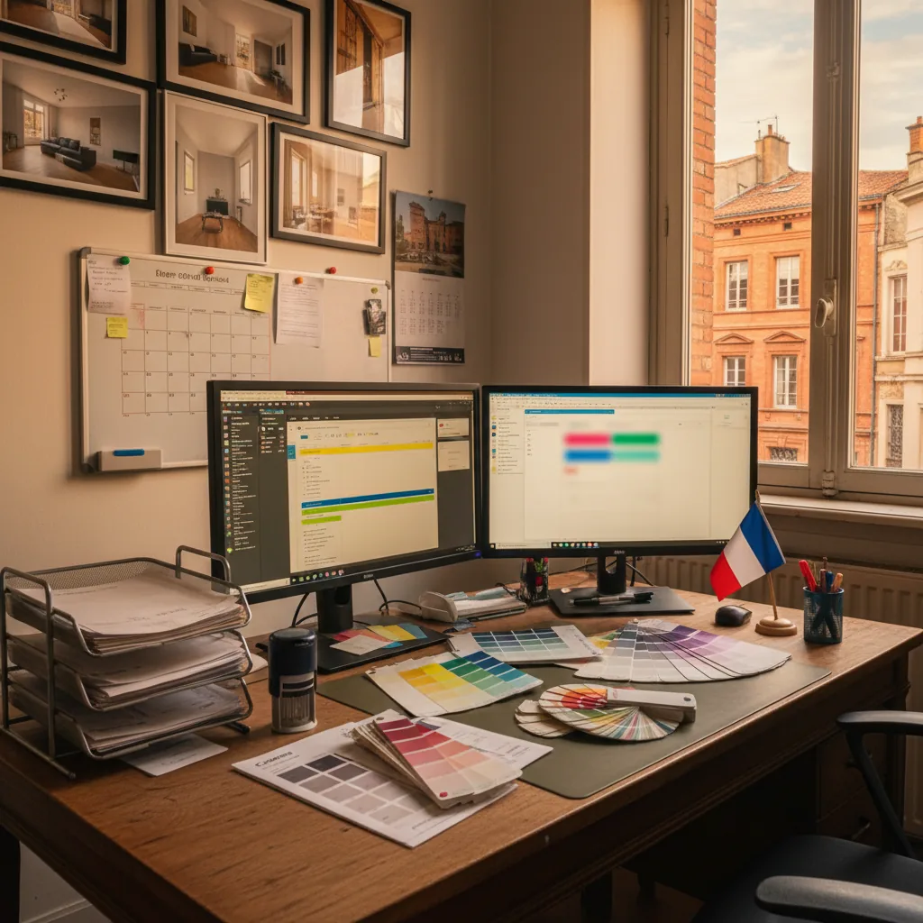 Artisan peintre à Toulouse utilisant l'intelligence artificielle pour gagner du temps sur ses tâches administratives