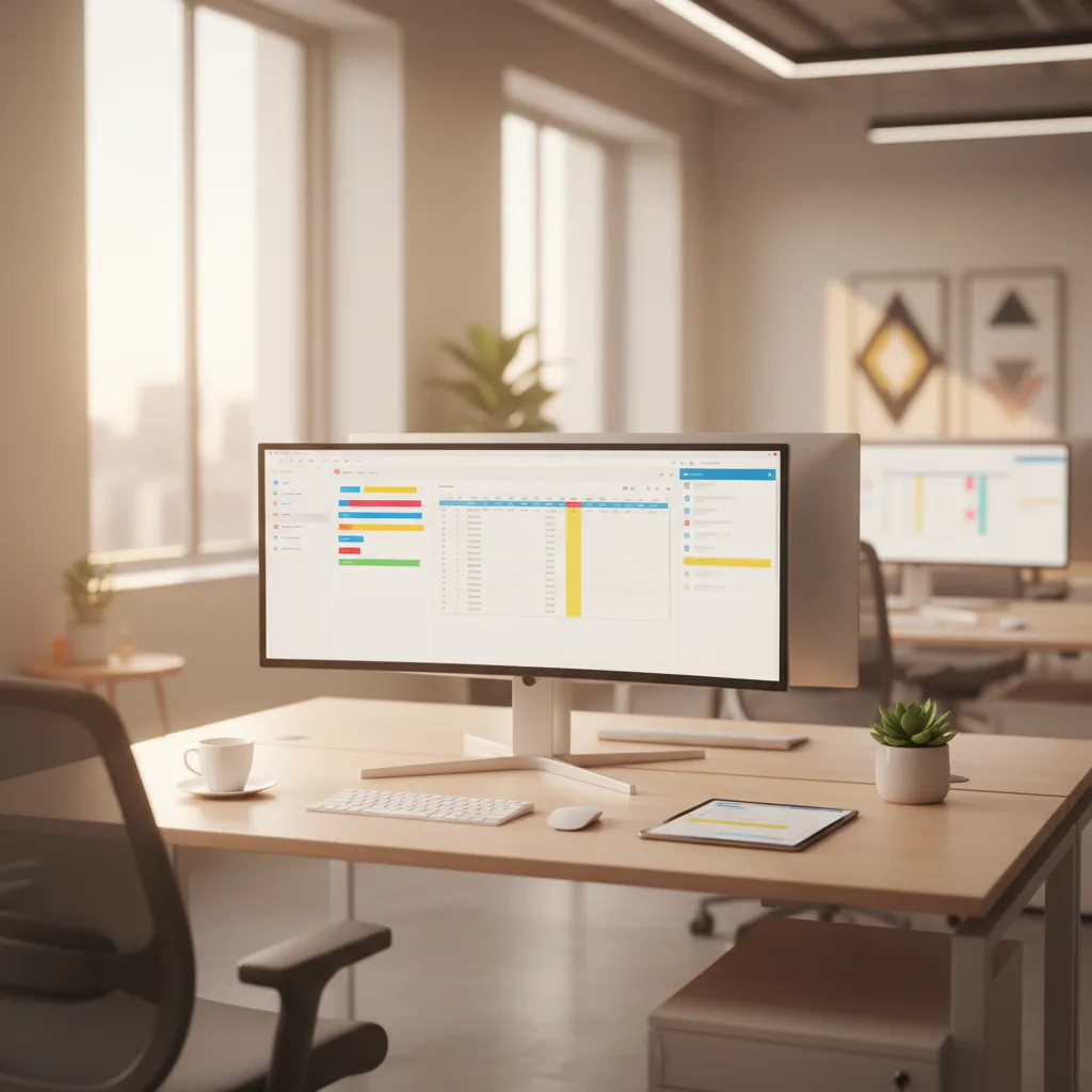 Interface Google Workspace avec fonctions IA Gemini intégrées dans Gmail Docs et Sheets pour PME