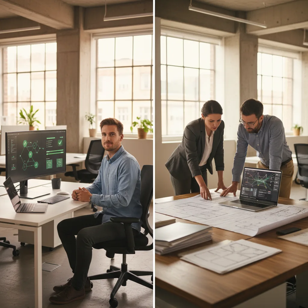 Comparaison entre un projet IA d'automatisation simple et un projet IA métier complexe en entreprise