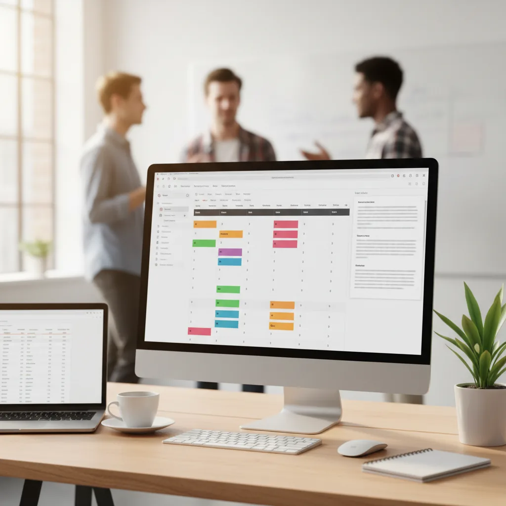 Interface Notion avec wiki, projets et fonctions IA pour organiser une PME