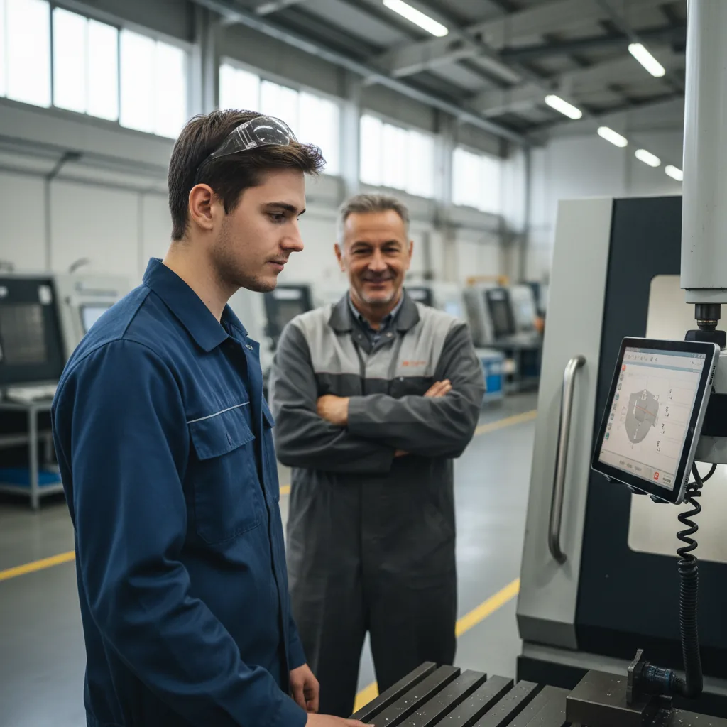 Opérateur industriel consultant un assistant IA RAG sur tablette pour une procédure de maintenance