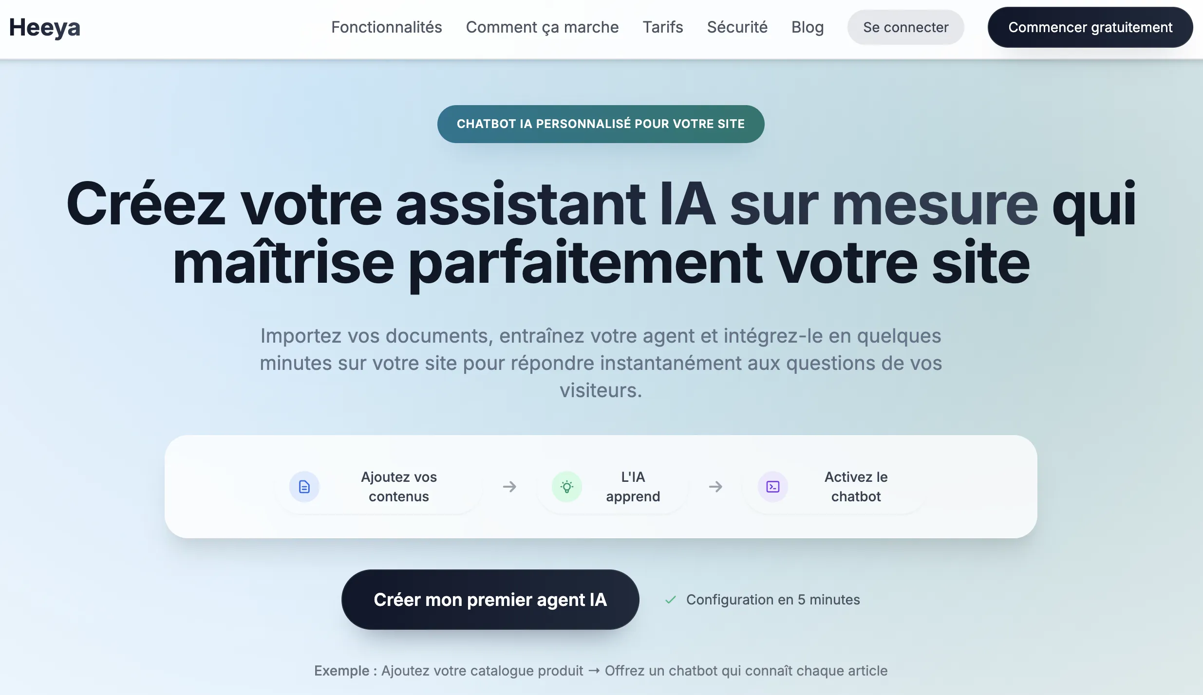 Interface Heeya - Assistant IA conversationnel