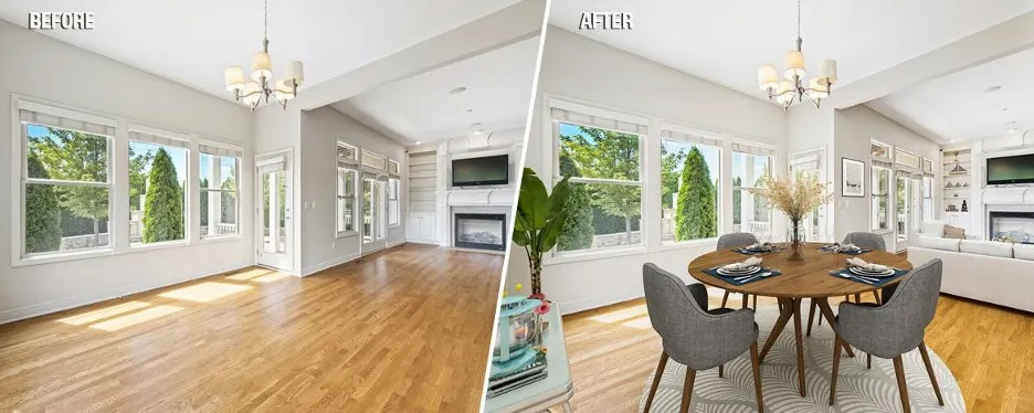 Exemple Home Staging IA - Avant/Après